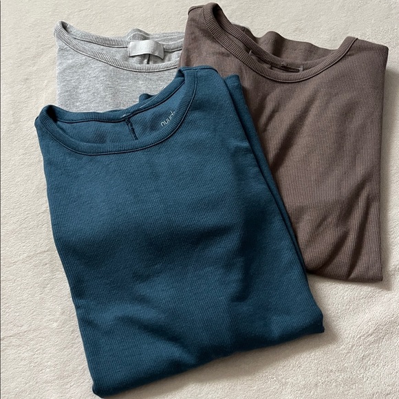 nuuds Tops - NUUDS Slinky Rib Short Sleeve Tee Bundle
